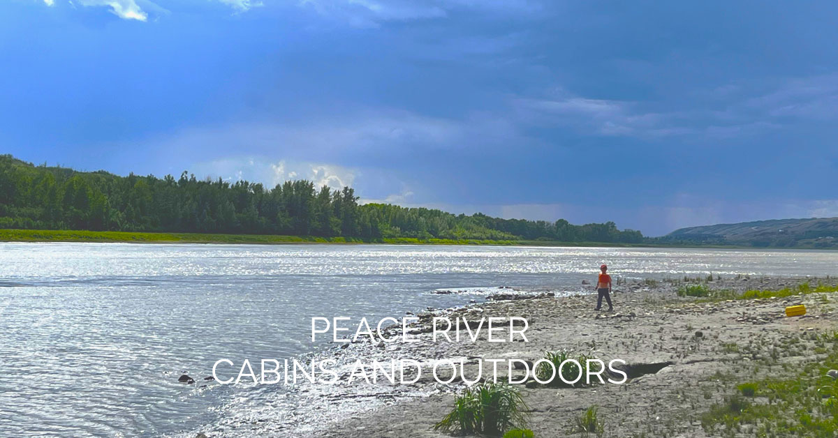 Canoes and Kayaks lined up on Peace River